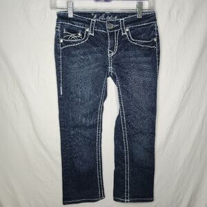LA Idol Ladies Capri Denim Blue Jeans Size 1 (W27 L18)
